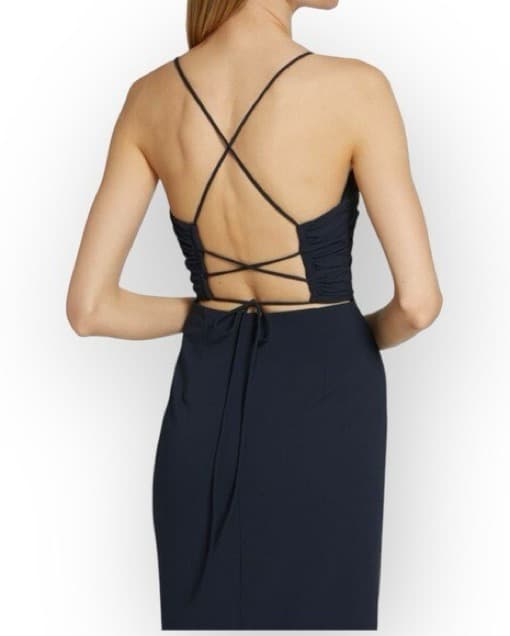 Cinq à Sept Judy Ruched Navy Dress  - Image 1