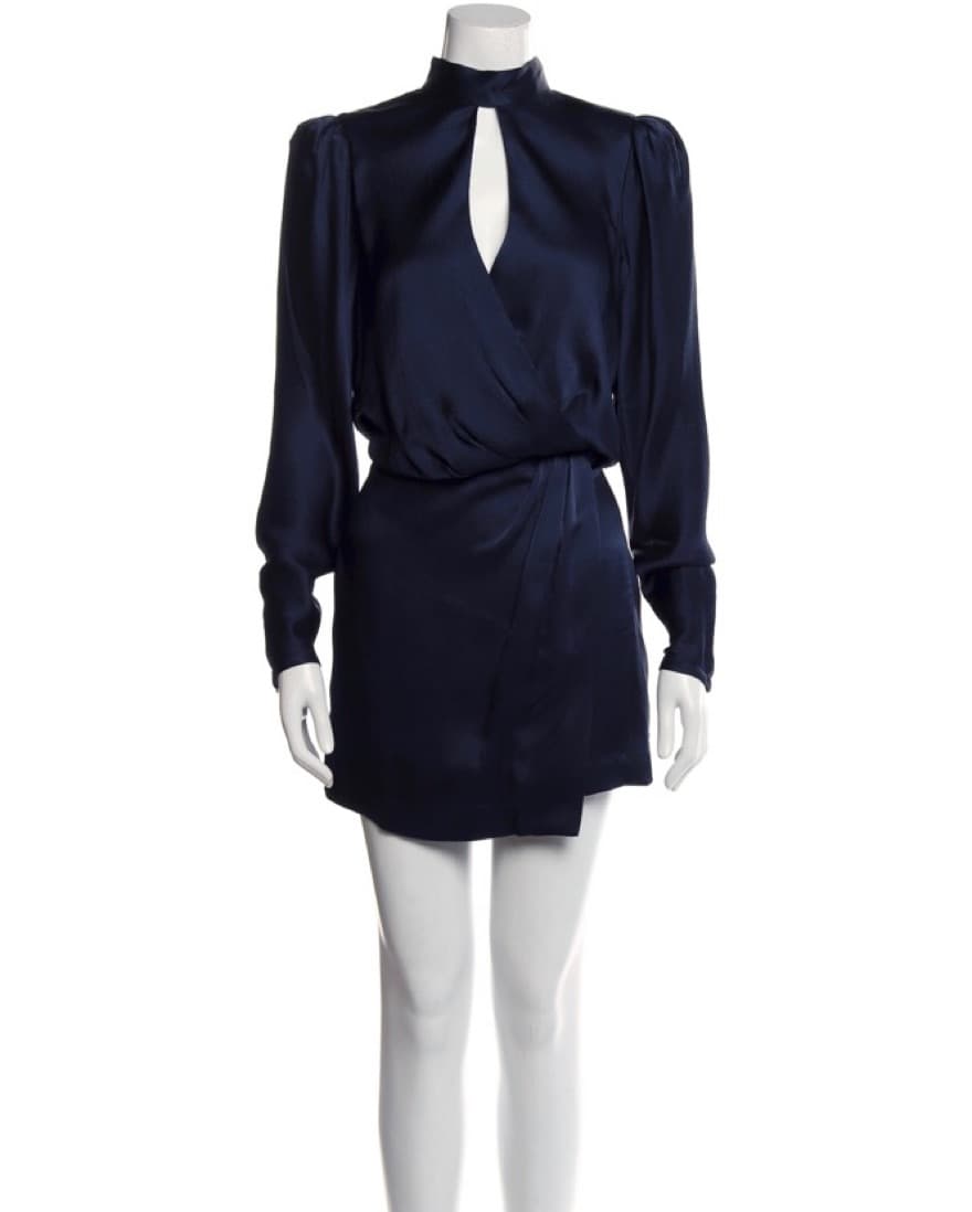 Frame Navy Silk Dress - Image 1