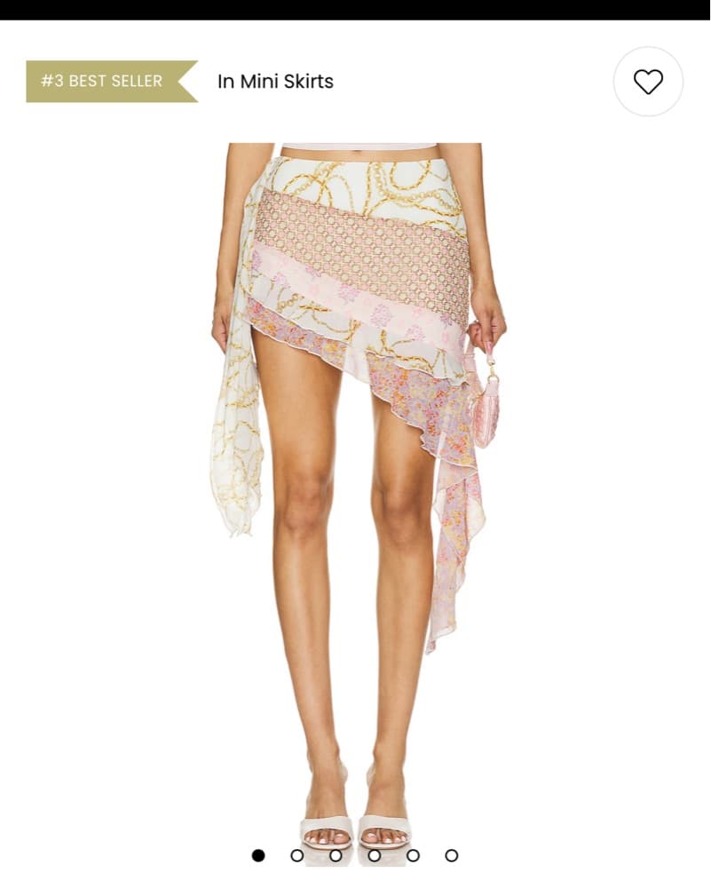 Asymmetric Printed Mini Skirt - Image 1