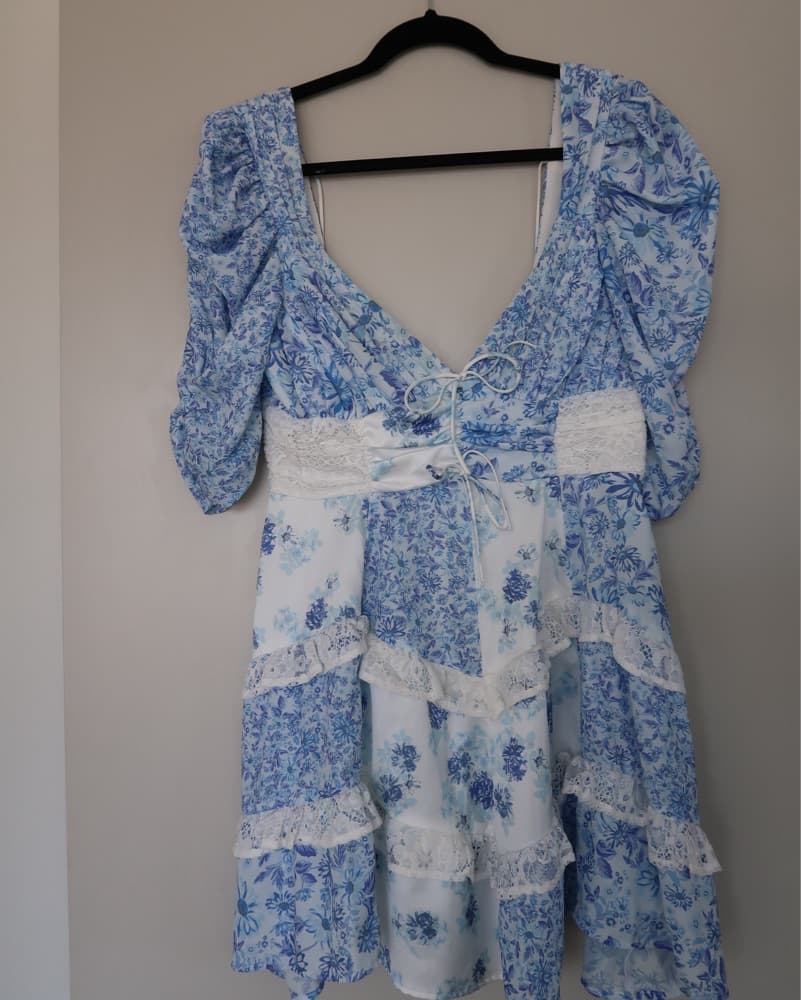 For Love & Lemon Blue Floral Mini Dress - Image 2