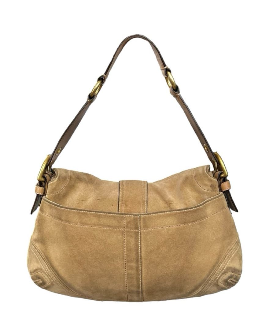 Y2K Coach Tan Suede Soho Bag - Image 3