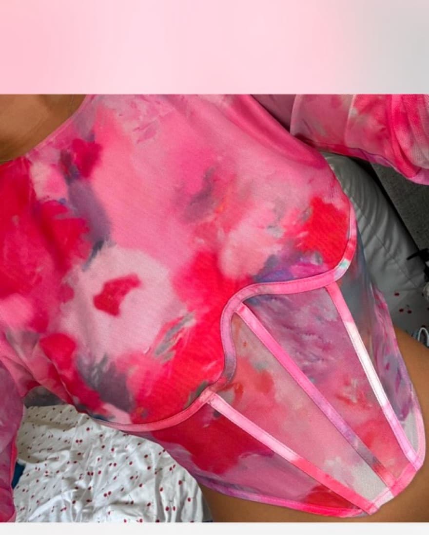 Lena Mesh Corset Top In Wildflower - Image 2