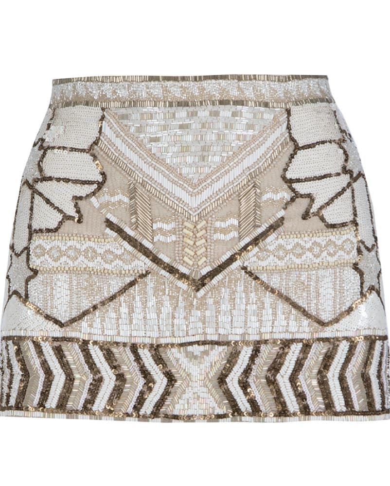 Allsaints beaded cream and gold skirt - Image 3