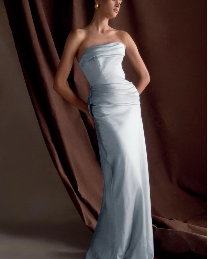 Meshski Strapless Satin Dress   - Image 1