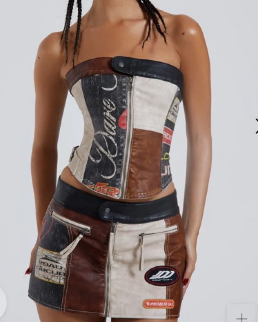 Leather Corset & Mini Skirt Set  - Image 1