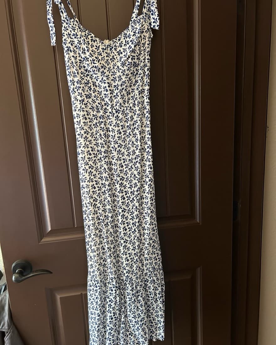Reformation Blue Floral Dress - Image 2