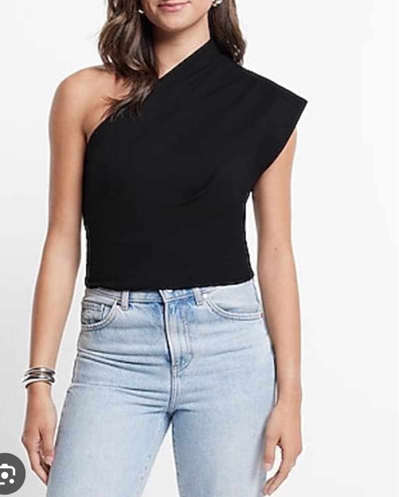 Chic One-Shoulder Black Top - Image 2