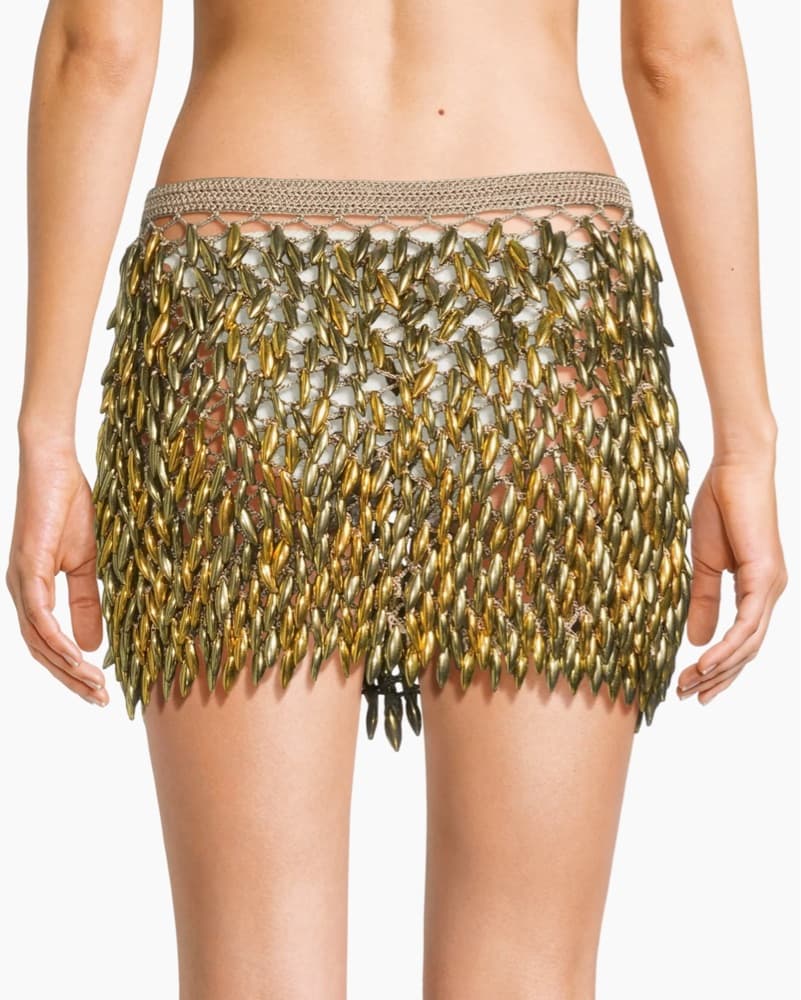 Bead-Detailed Crochet Miniskirt - Image 3