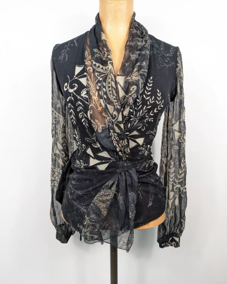 jean paul gaultier fuzzi sheer wrap top  - Image 1