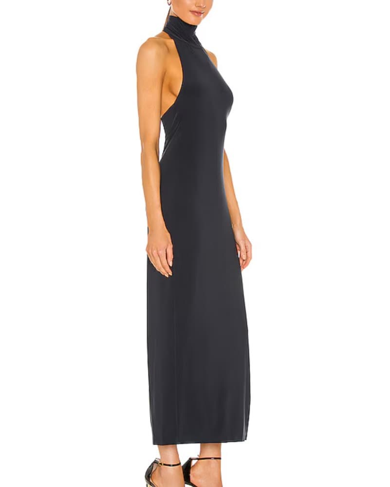 Norma Kamali Halter Turtle Slit Gown - Image 2