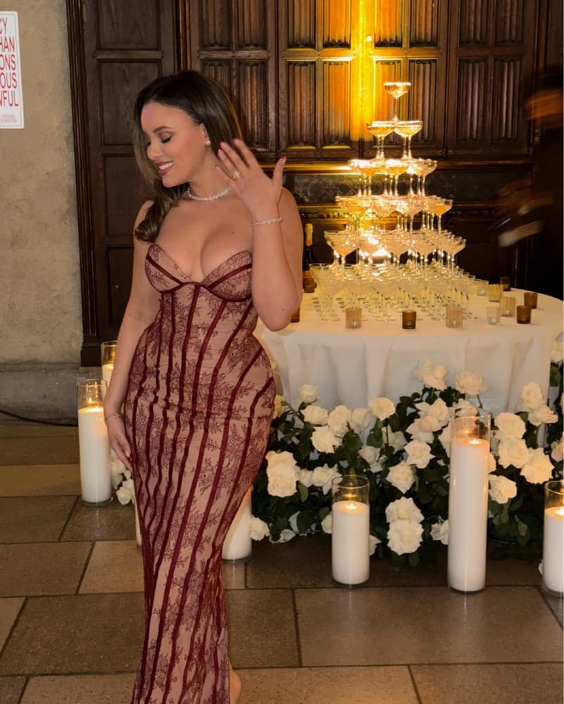 Captivating Burgundy Gown - Image 1