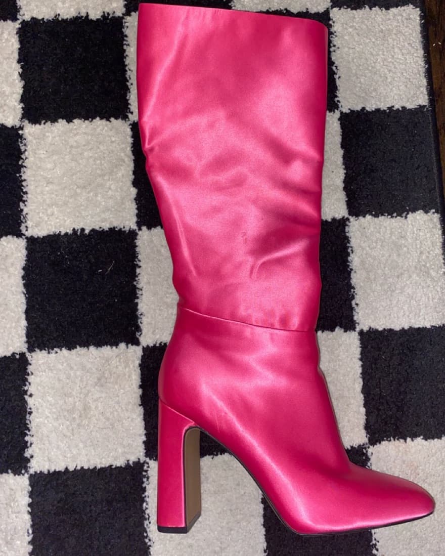Pink Satin Boots  - Image 1