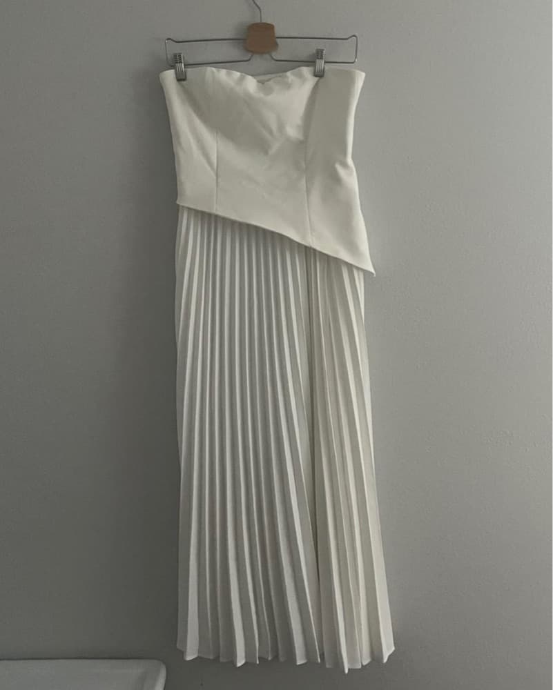 White Pleated Dress - Image 4