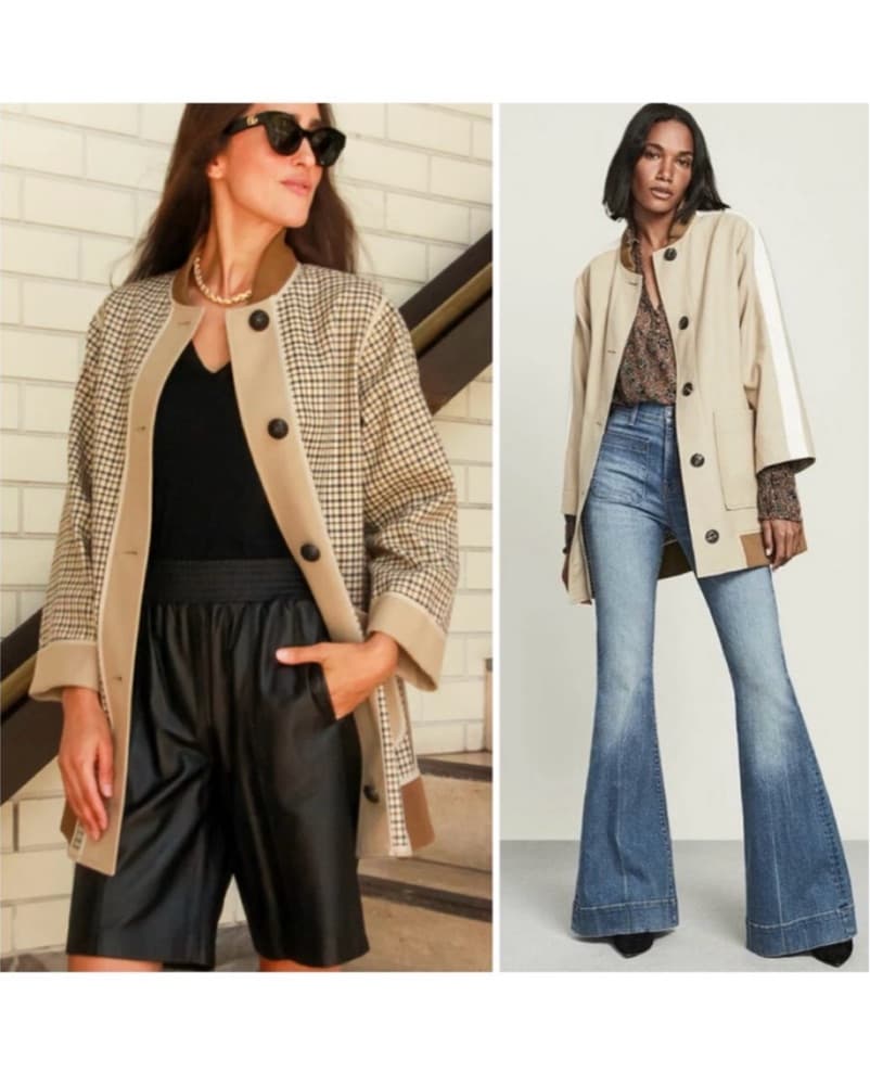 Veronica Beard Reversible Plaid Coat  - Image 5