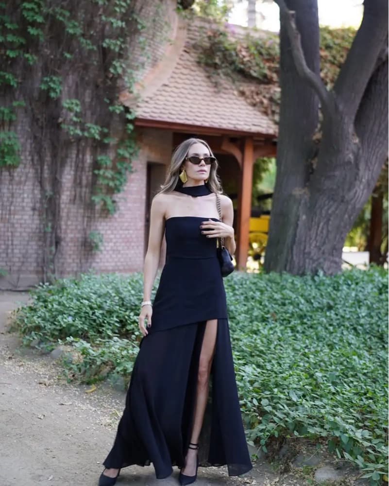 White Formal Dress With Scarf  - Image 3