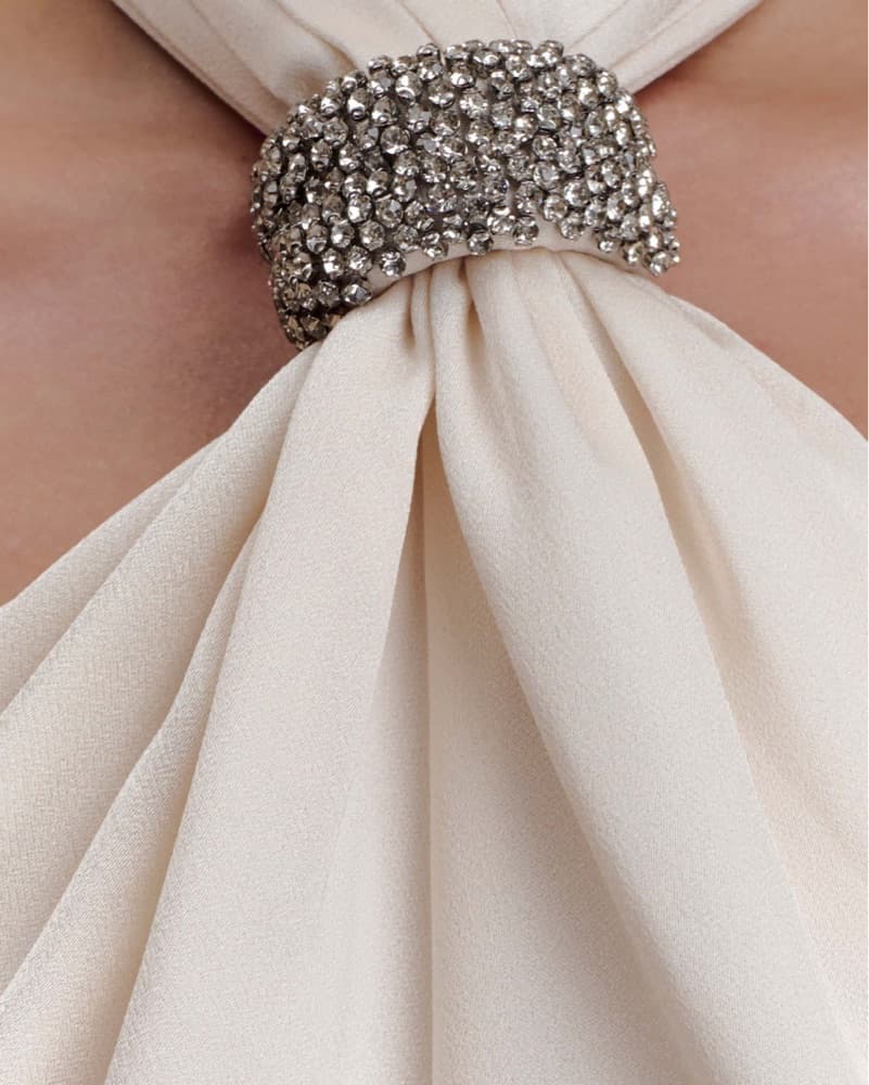 Halter Neck Gown with Sparkle Meshki - Image 3
