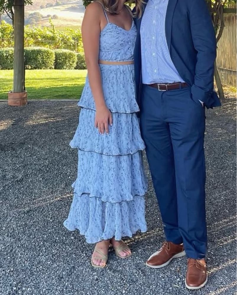 Two Piece Blue Floral Set - Image 1