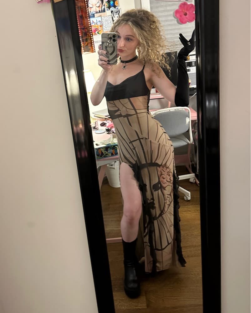 Statement Mesh Dress - Image 5