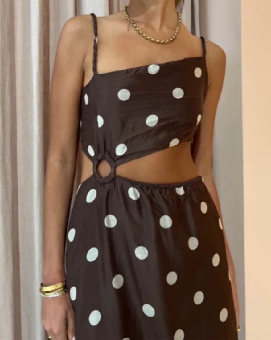 SIR THE LABEL Vivi Brown Cut Out Dress - Image 5