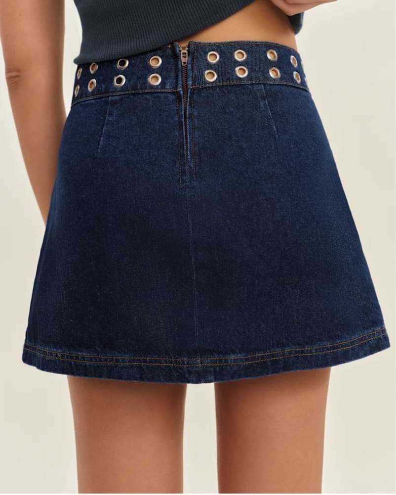 Reformation Jaylene Mid Rise Denim Mini - Image 2