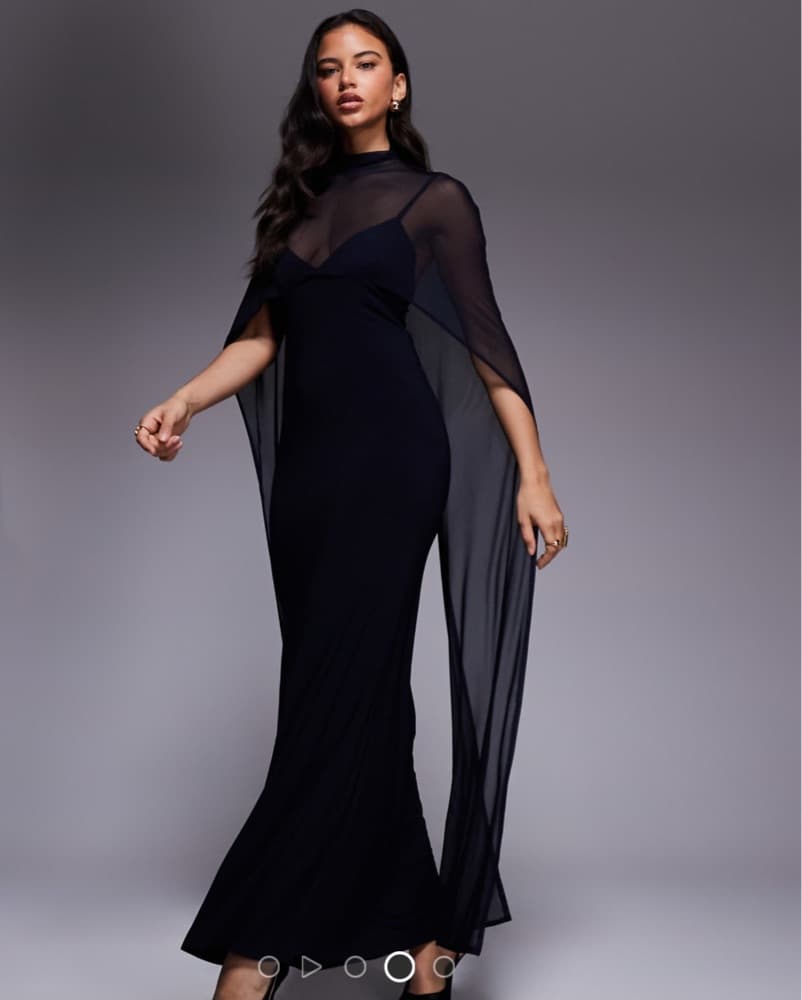 Navy Blue Floor Length Dress - Image 1