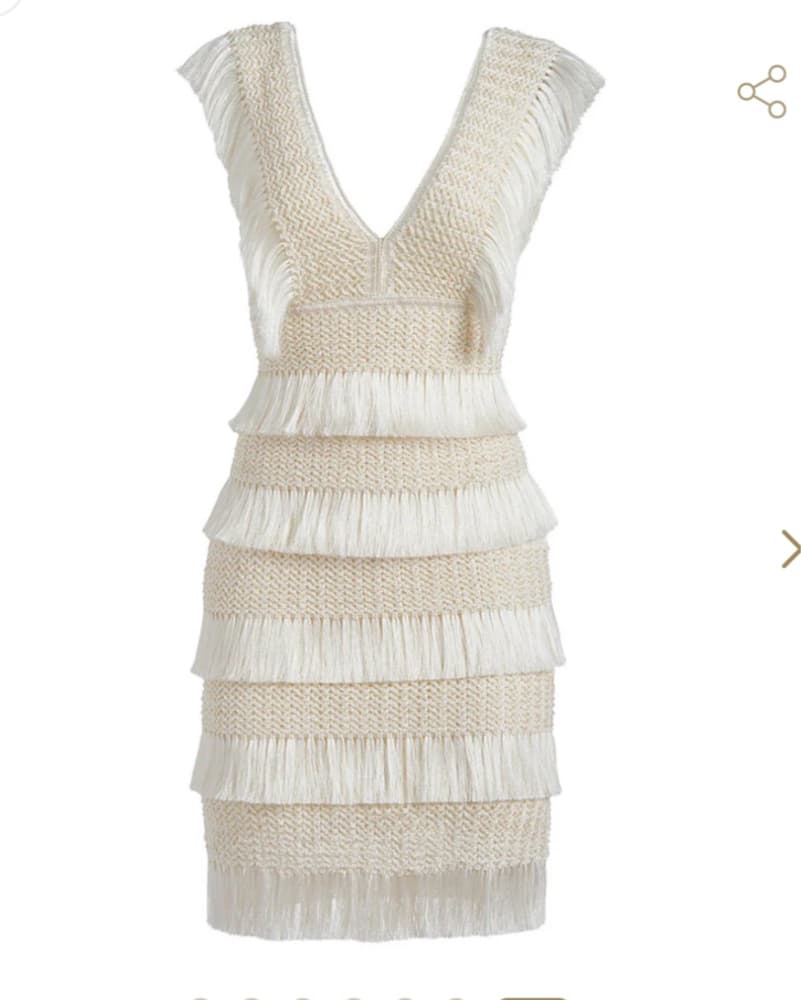 Patbo Fringe Midi Dress XS White/ivory XS - Image 5
