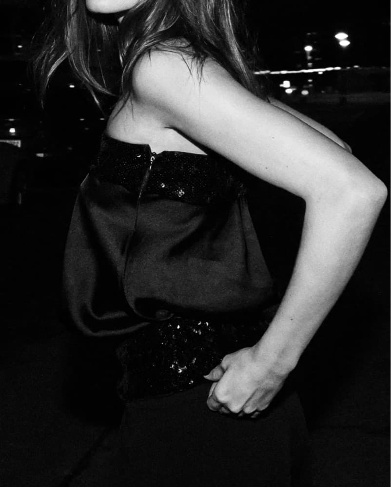 Zara Strapless Black Sequin Top - Image 3