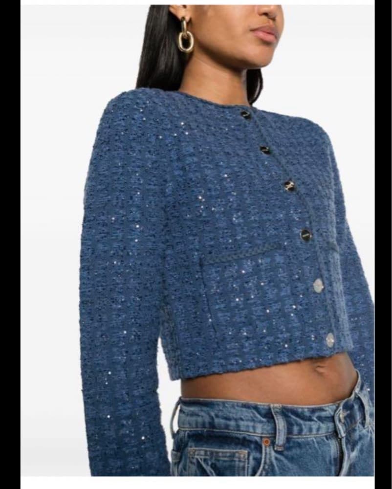 Sandro Tweed Pattern Evening Jacket - Image 4