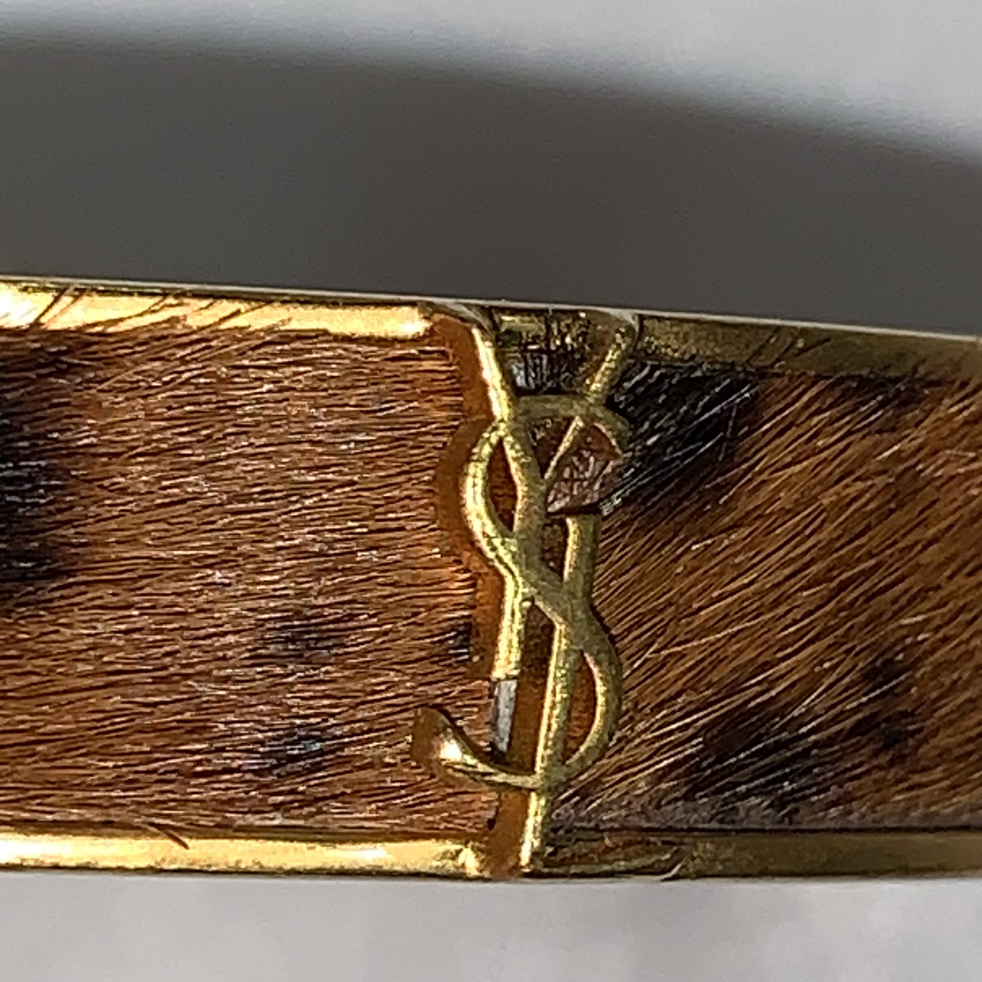 Saint Laurent pony hide YSL logo bangle - Image 5