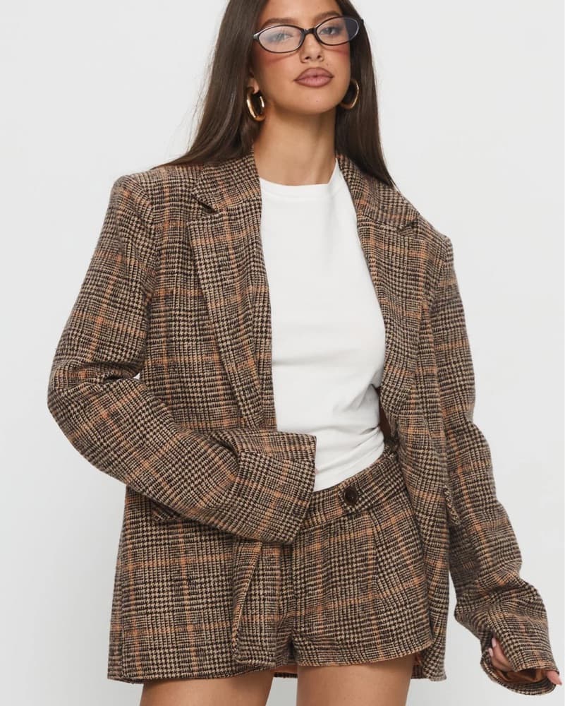 Oversized Plaid Blazer - Image 2