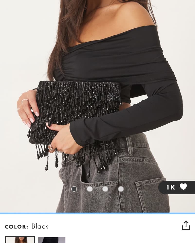 ASOS Black Droplet Clutch - Image 2