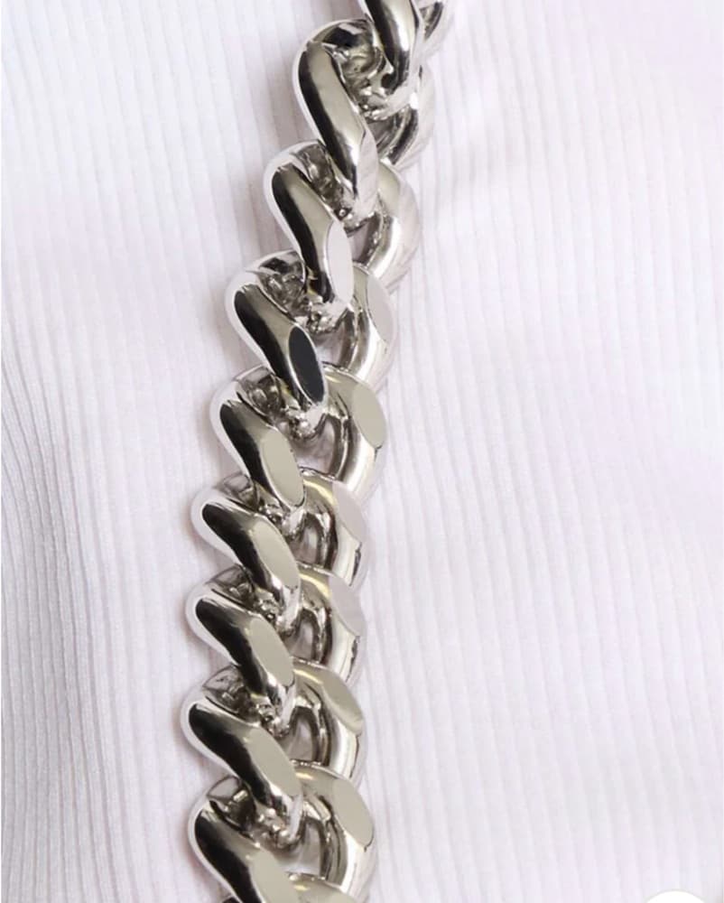 Chic Racerback Tank with Metallic Strap - Image 3