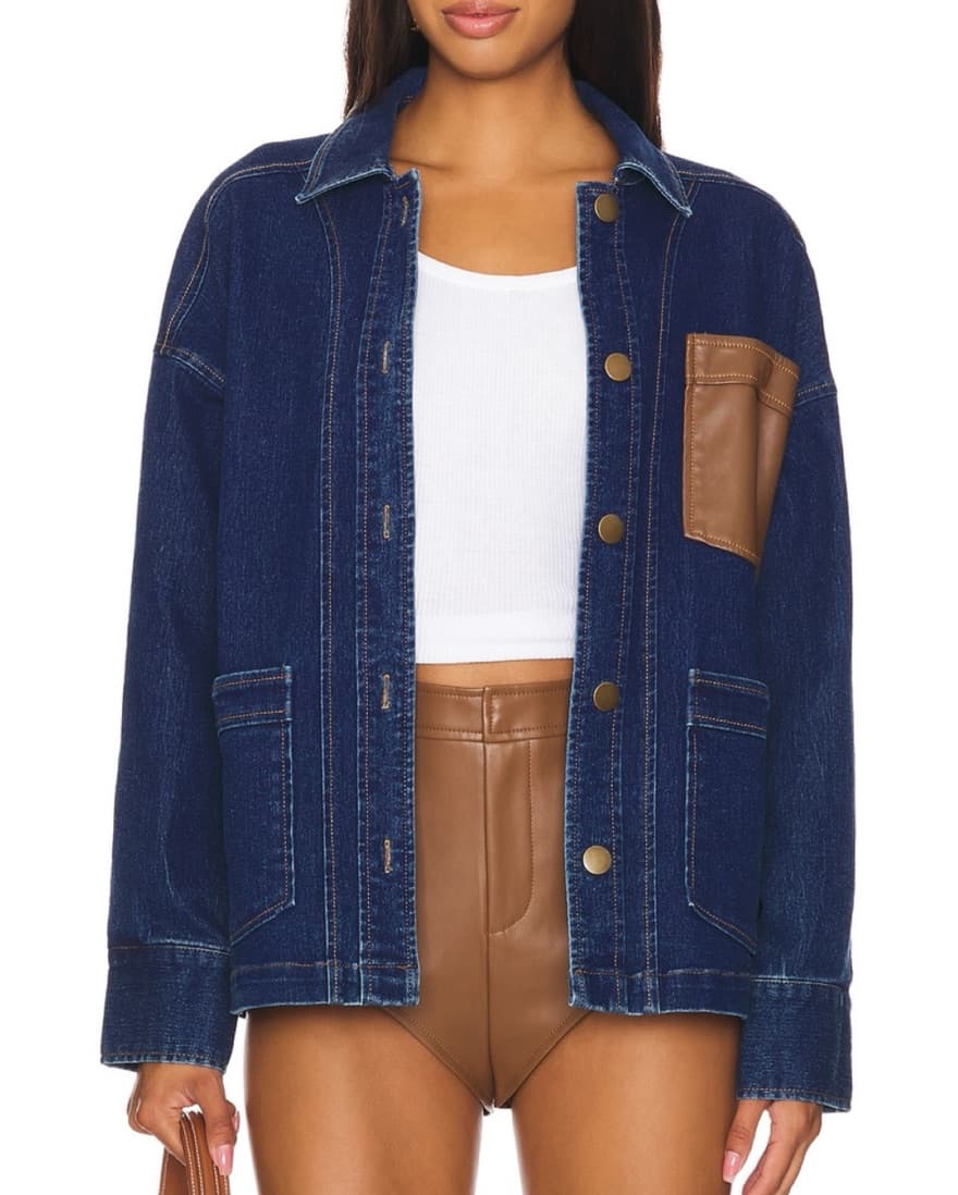 The Denim Shacket in Dark Denim - Image 3