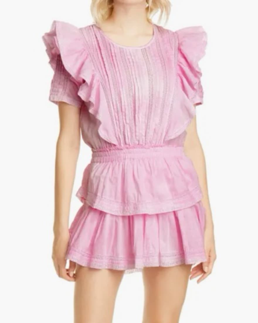 LoveShackFancy Pink Mini Dress - Image 1