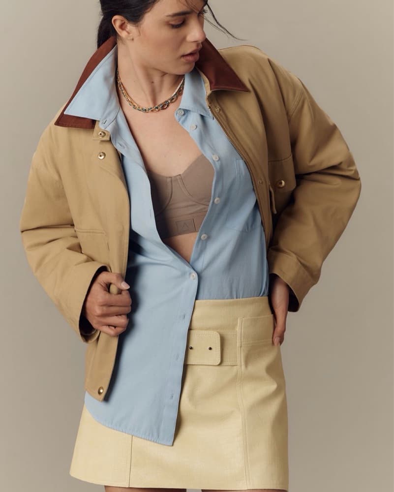 Yellow Mini Leather Skirt - Image 3