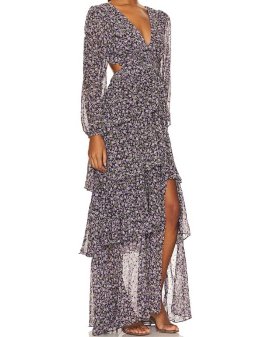 Anora Dress In Purple Ditsy - Image 2