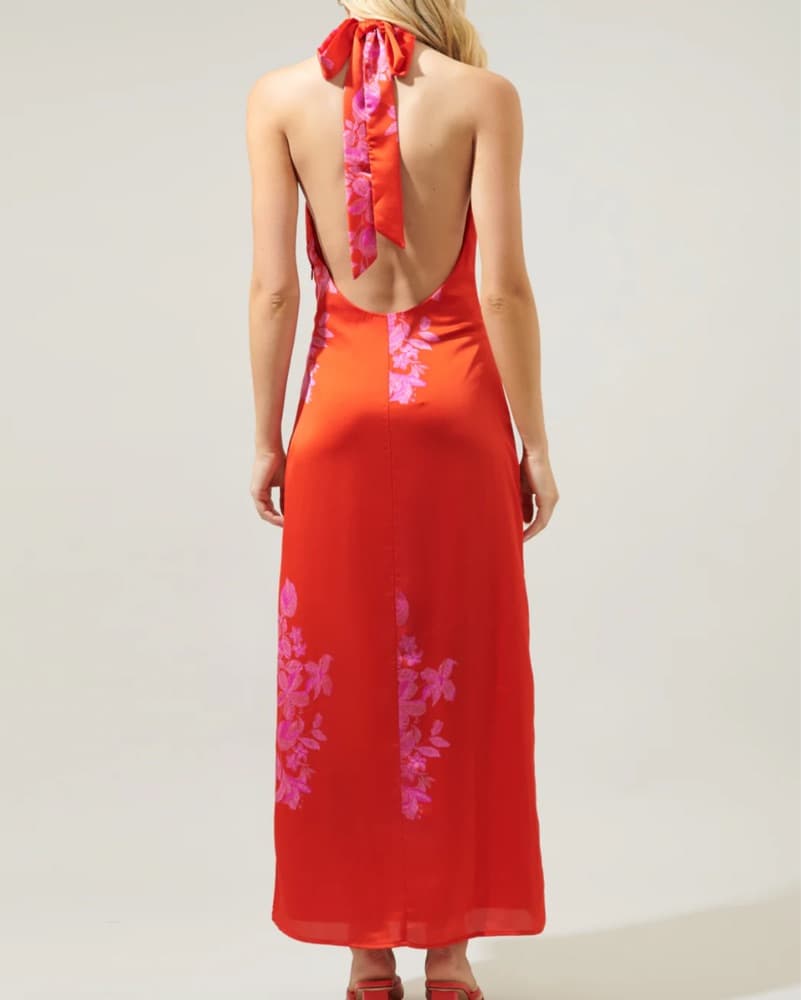 Berlin Inferno Hawkins Satin Halter Maxi - Image 4