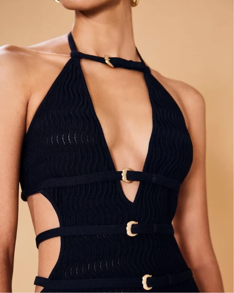 Cult Gaia Evaleigh Knit Dress Black - Image 3