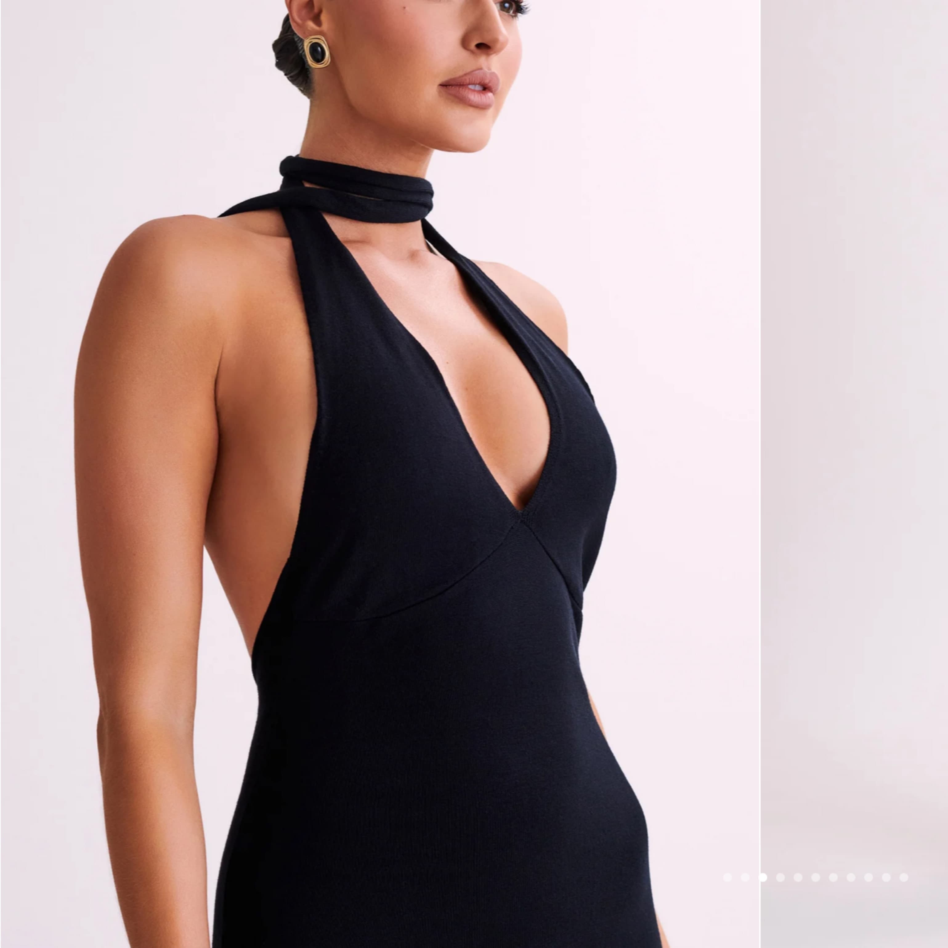 Koko Knit Maxi Dress With Split - Black - Image 4