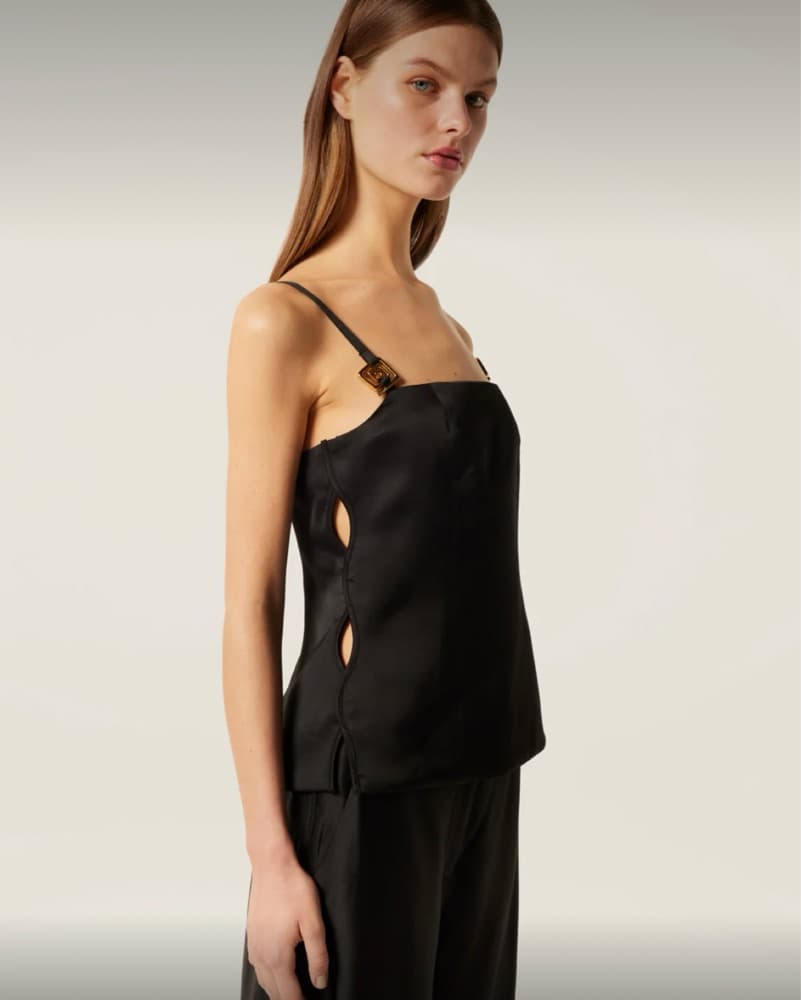 Tresse Black Satin Top - Image 2