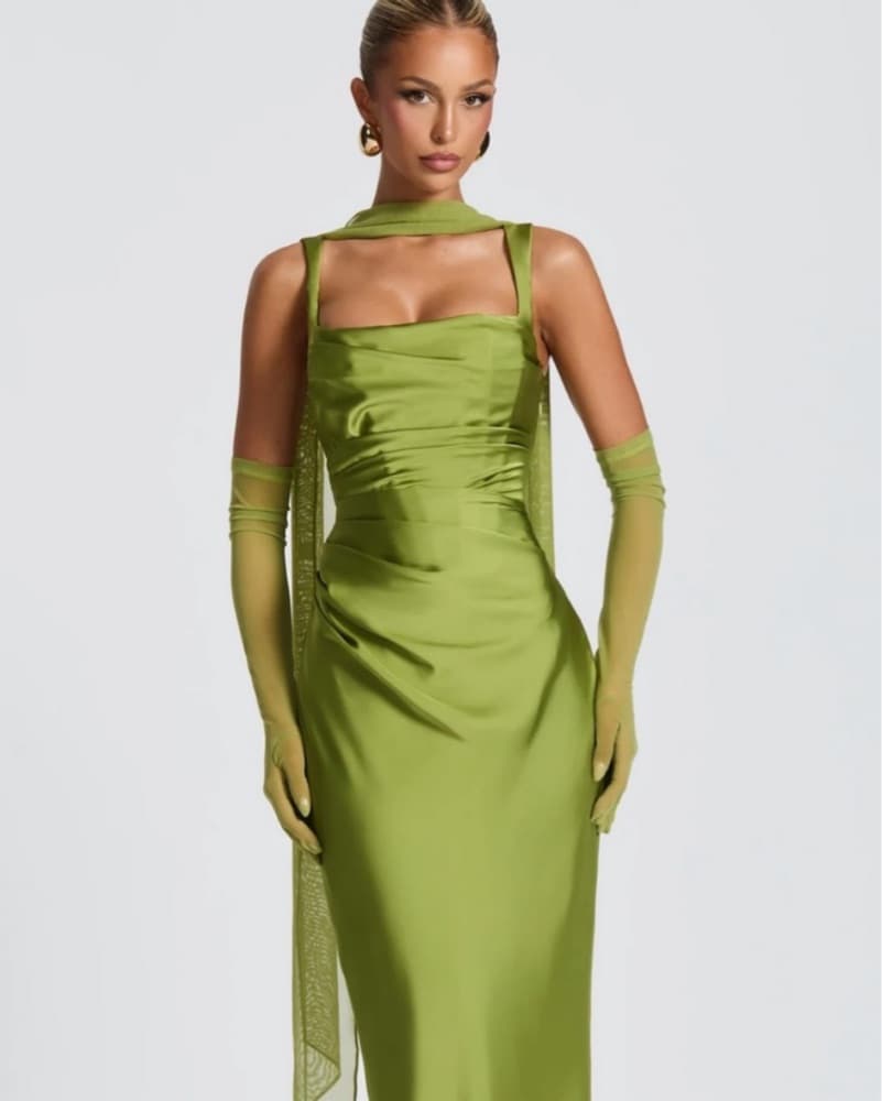 Draped Corseted Dress - Image 4