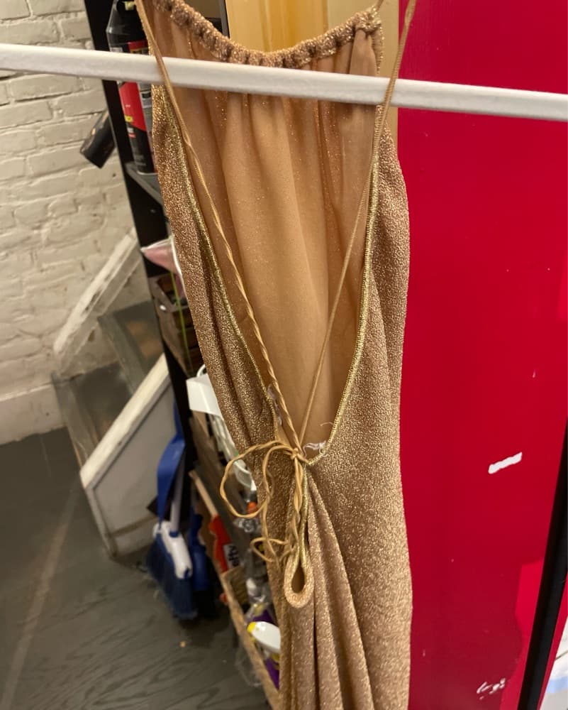 Halter Gold Maxi Dress - Image 2