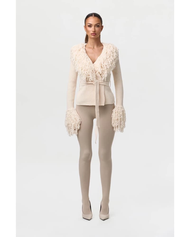 Naked Wardrobe Knit Fringe Cardigan  - Image 3