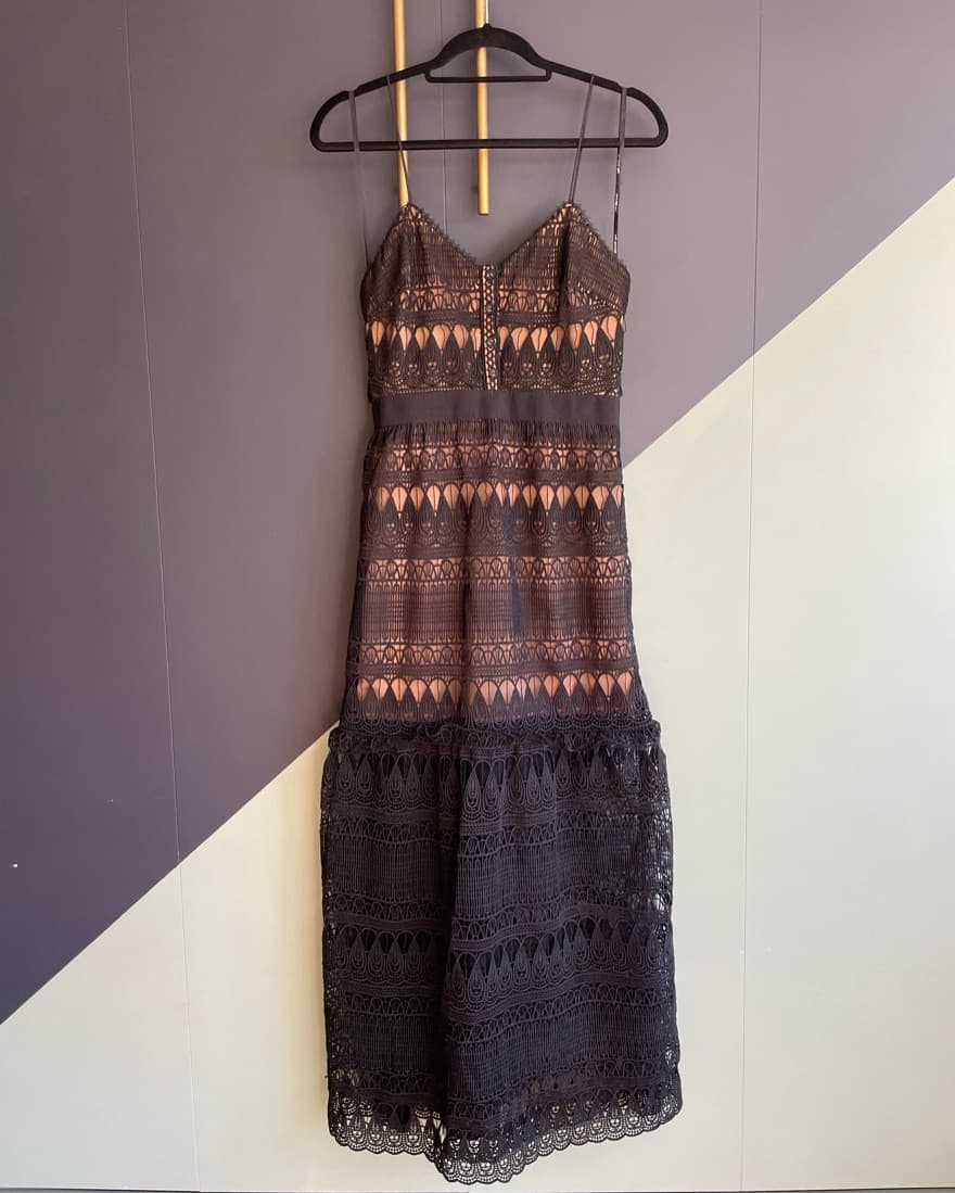 Self Portrait Black Lace Maxi Dress - Image 3