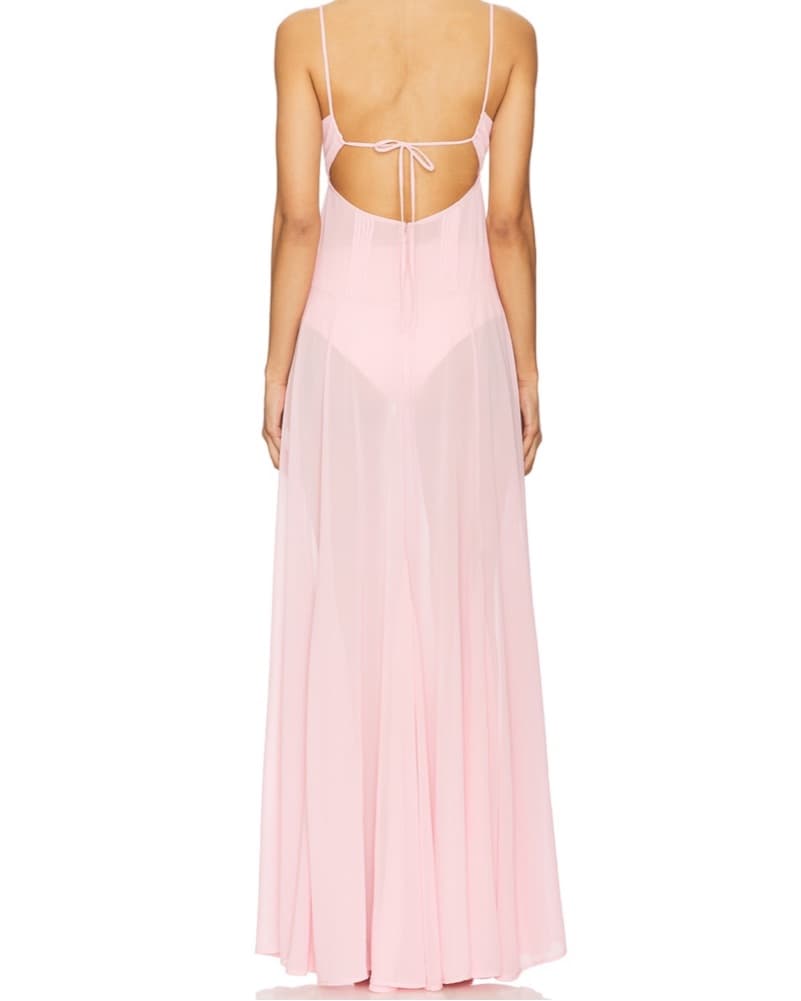 Camila Coelho Blush Pink Maxi Dress - Image 3
