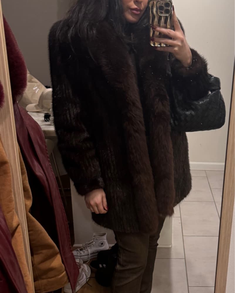 Mink Fur Coat Brown  - Image 3