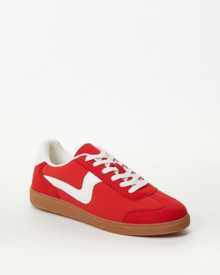 Chic Red Sneakers with Gum Sole - Image 3