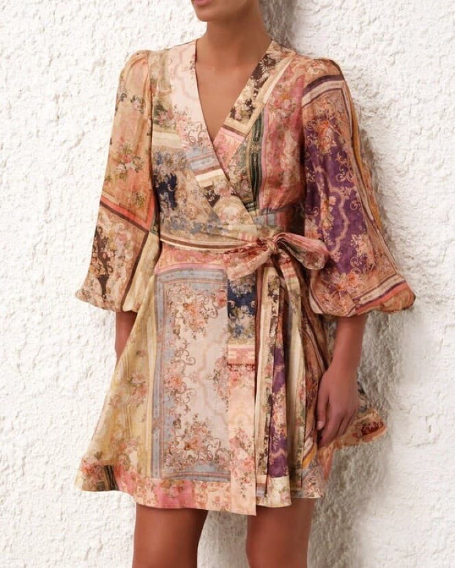 Zimmermann August Linen Wrap Mini Dress  - Image 1