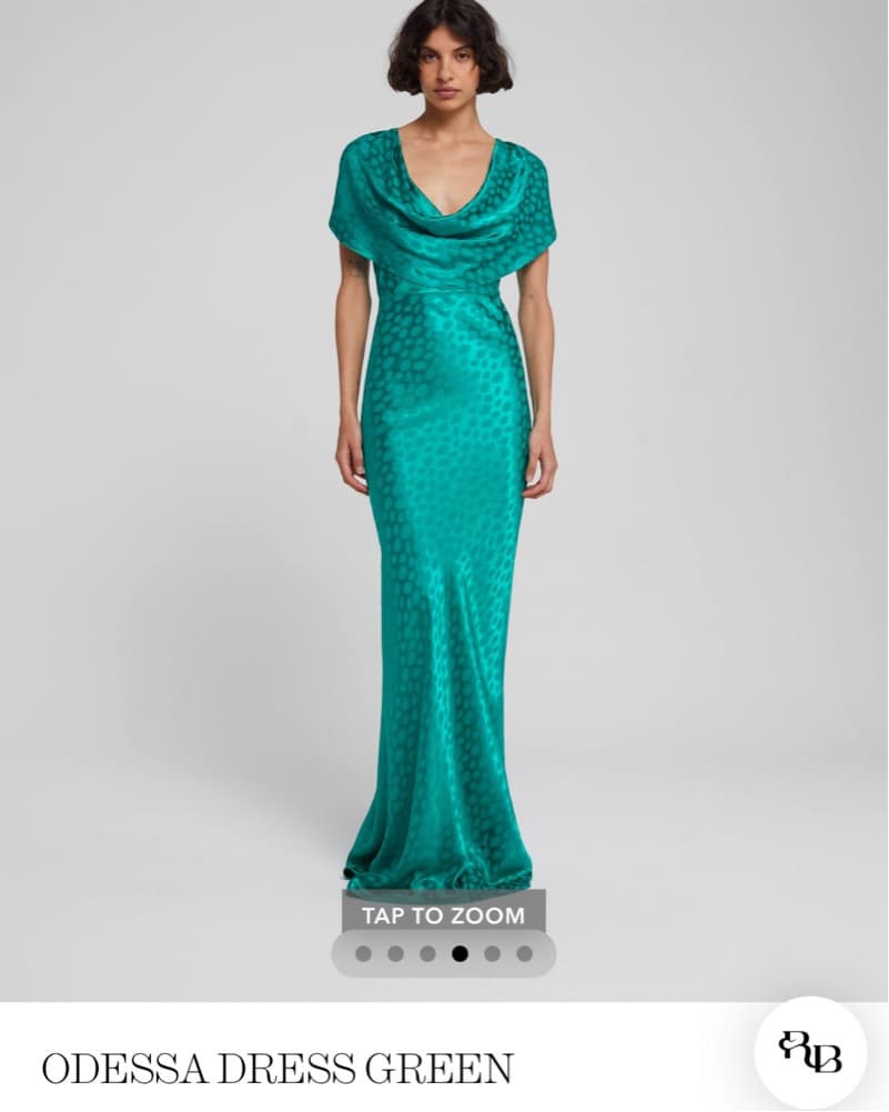 Odessa Rat & Boa Dress Green - Image 1