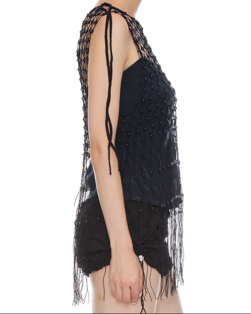 Dion Lee Beaded Macrame Top - Image 3